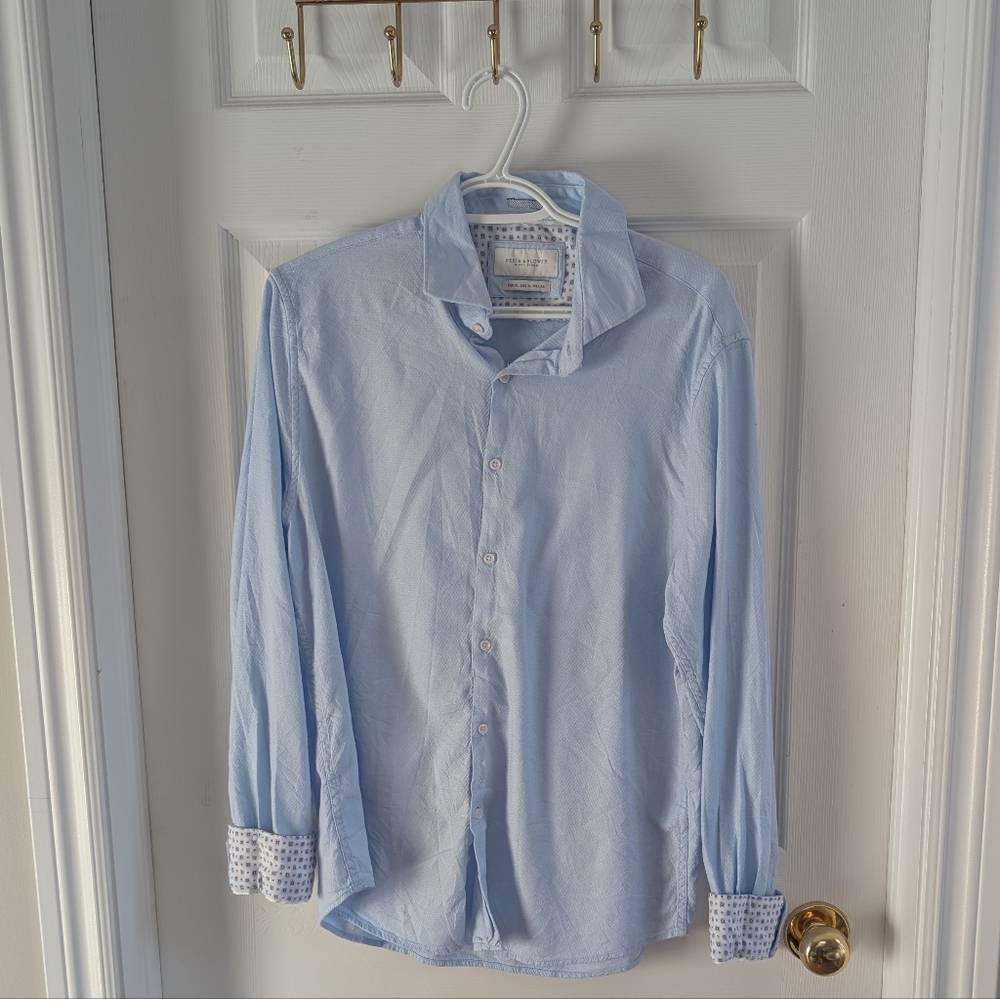 Denim & Flower Light Blue Casual Button Down Shirt